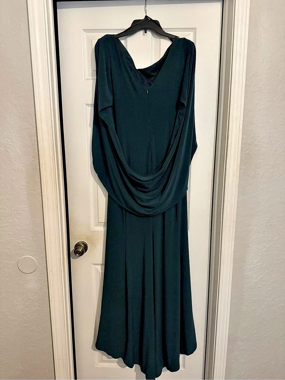 Betsy Adam Women’s Plus Size 18W Dark Forest Green Draped Formal Dress
